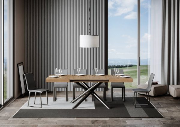 Tavolo allungabile 90x120/224 cm Famas Quercia Natura telaio Antracite - immagine 3