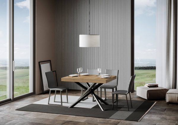 Tavolo allungabile 90x120/224 cm Famas Quercia Natura telaio Antracite - immagine 2