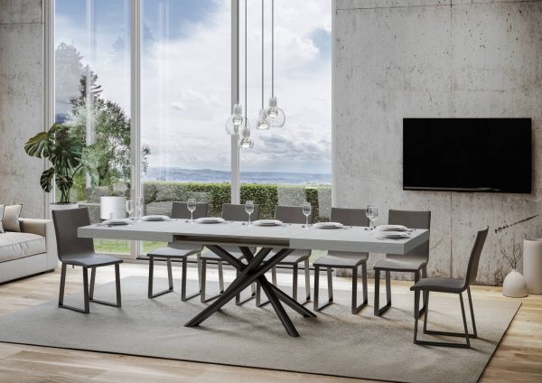 Tavolo Famas Allungabile piano Bianco Frassino 90x180 Allungato 284 telaio Antracite - immagine 3
