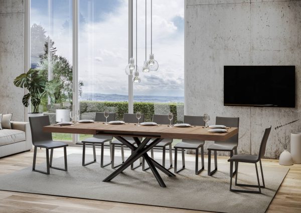 Tavolo Famas Allungabile piano Quercia Natura 90x180 Allungato 440 telaio Antracite - immagine 3
