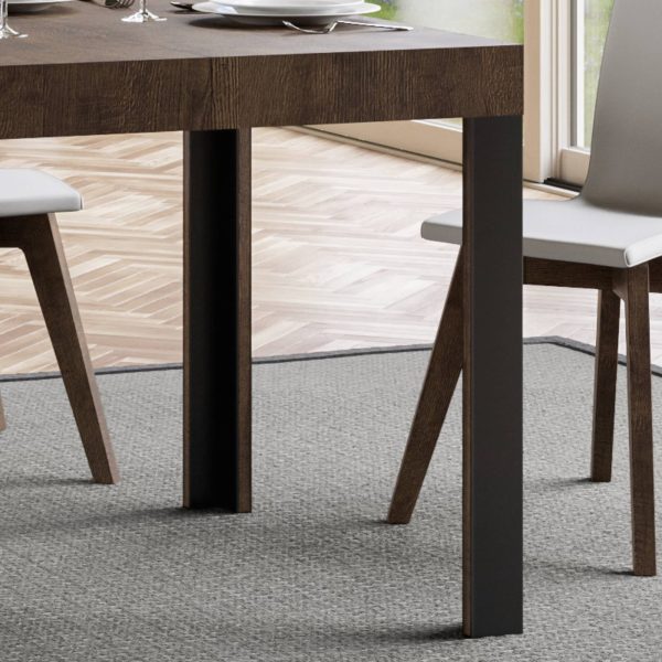 Tavolo Linea Allungabile piano Noce 90x160 Allungato 264 telaio Antracite - immagine 4