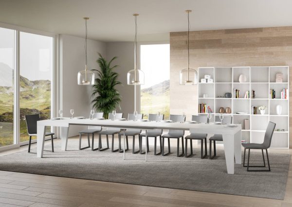 Tavolo Naxy Allungabile Bianco Frassino 90x160 Allungato 420 - immagine 4