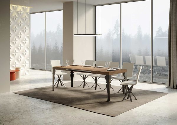 Tavolo Paxon Allungabile piano Quercia Natura 90x160 Allungato 420 telaio Antracite - immagine 3