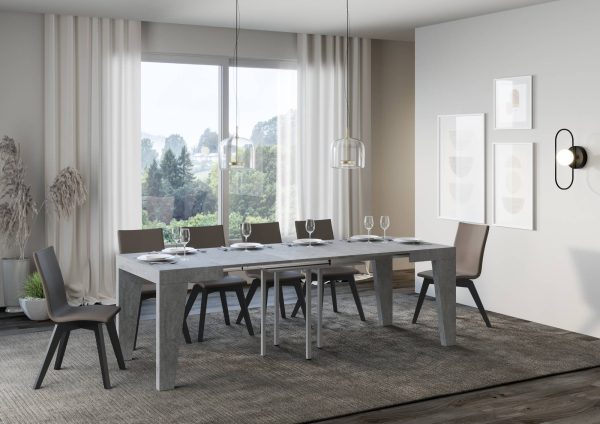 Tavolo Naxy Allungabile Cemento 90x90 Allungato 246 - immagine 3