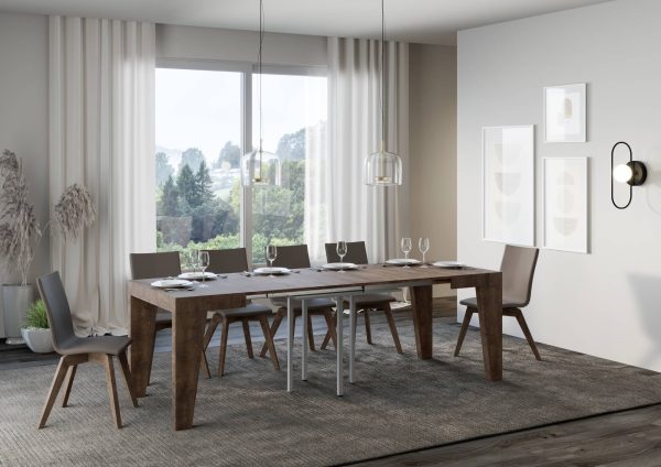 Tavolo Naxy Allungabile Noce 90x90 Allungato 246 - immagine 3
