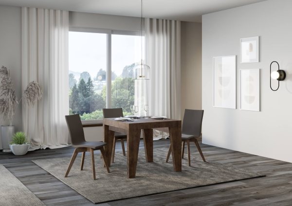 Tavolo Naxy Allungabile Noce 90x90 Allungato 246 - immagine 2