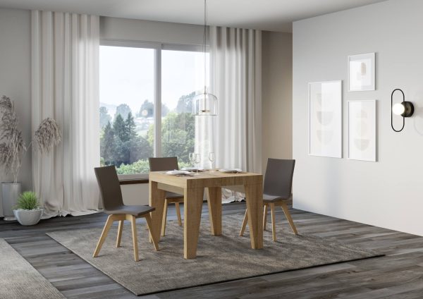 Tavolo Naxy Allungabile Quercia Natura 90x90 Allungato 246 - immagine 2