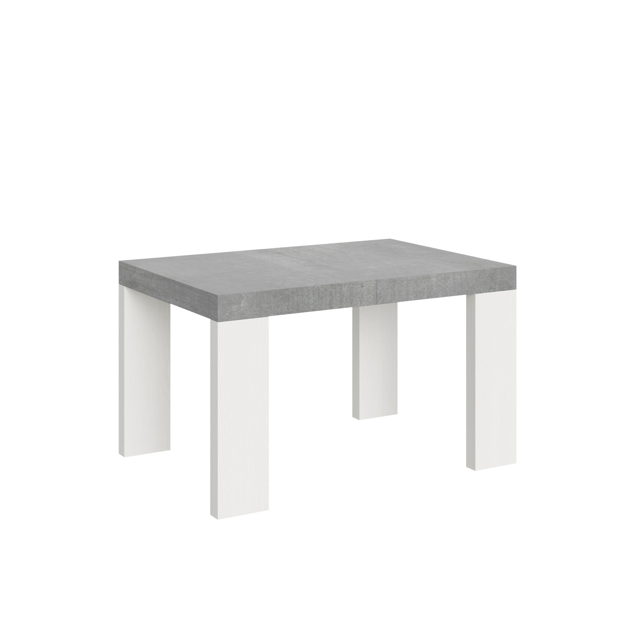 Itamoby Tavolo Roxell Mix Allungabile Piano Cemento Gambe Bianco Frassino 90×130 Allungato 234