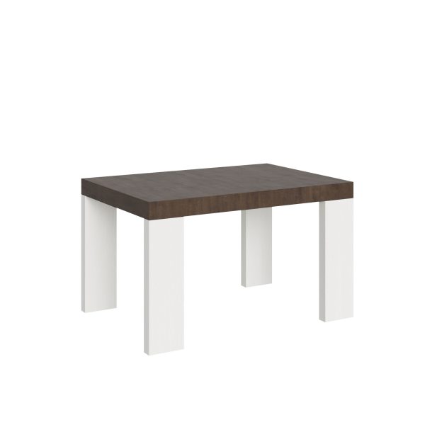 Tavolo Roxell Allungabile Piano Noce Gambe Bianco Frassino 90x130 Allungato 234