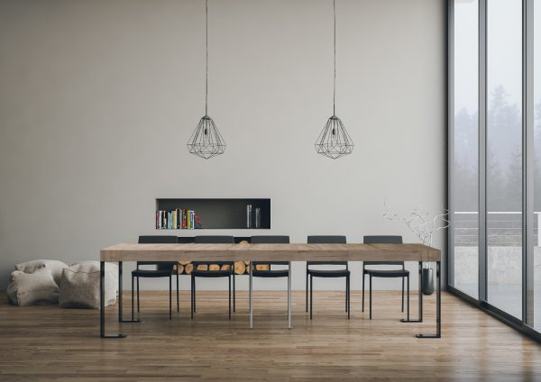 Consolle Tecno Premium Quercia Natura telaio Antracite - immagine 3
