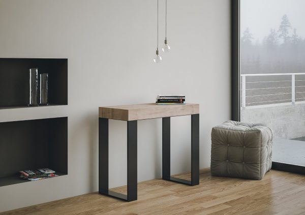 Consolle Tecno Premium Quercia Natura telaio Antracite - immagine 2