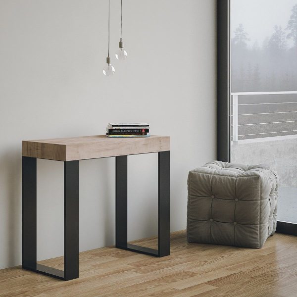 Consolle Tecno Small Quercia Natura telaio Antracite - immagine 2