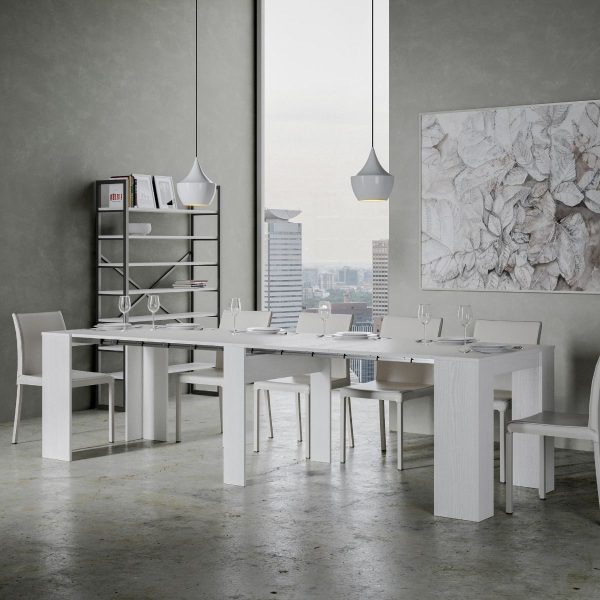 Consolle Venus Bianco Frassino 4 allunghe cm.62 - immagine 3