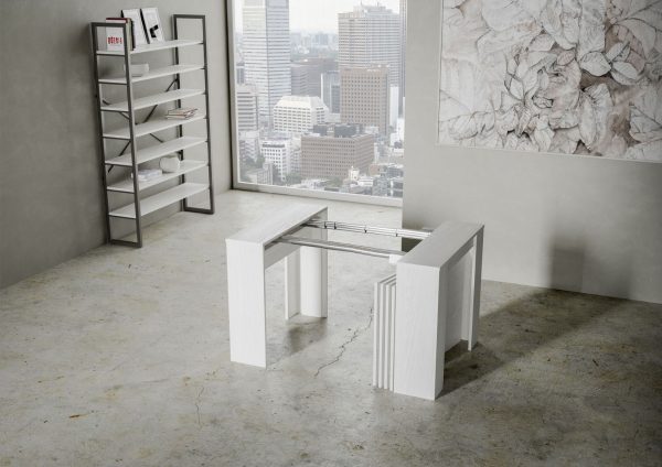 Consolle Venus Bianco Frassino 4 allunghe cm.62 - immagine 4