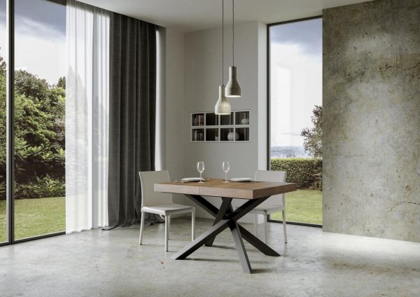 Tavolo Volantis Allungabile piano Noce 90x130 Allungato 234 telaio Antracite - immagine 3