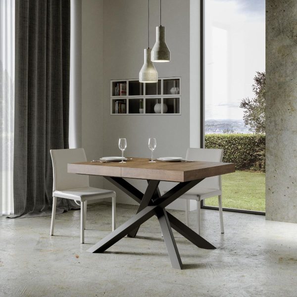 Tavolo Volantis Allungabile piano Noce 90x130 Allungato 234 telaio Antracite - immagine 2