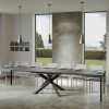 Tavolo Volantis Allungabile piano Cemento 90x180 Allungato 440 telaio Antracite - immagine 6