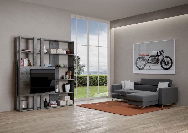 Composizione M Kato 6R 2 fianchi 2 fasce lunghe 2 fasce corte 2 fasce medie pannello TV CM - immagine 4