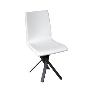 Sedia Aury gambe Antracite cuscino Bianca 01 (tipo Volantis)
