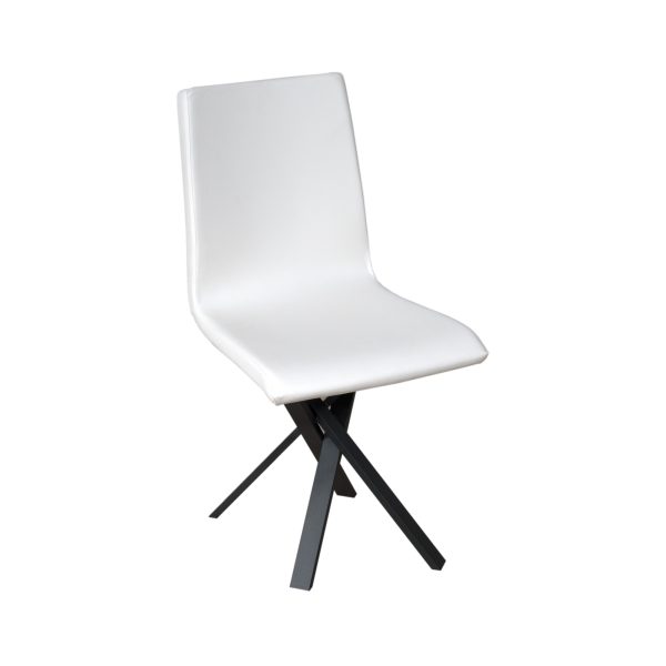 Sedia Aury gambe Antracite cuscino Bianca 01 (tipo Volantis)