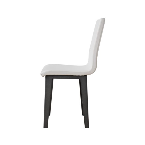 Sedia Armida gambe Antracite cuscino Bianco 01 (gambe Coniche)