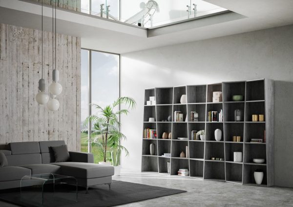 Libreria Trek 7 elementi Cemento - immagine 2