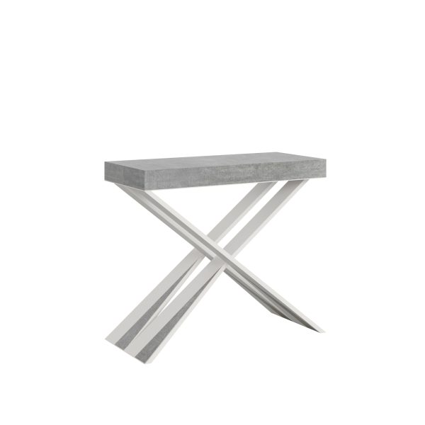 Consolle Diago Cemento telaio bianco