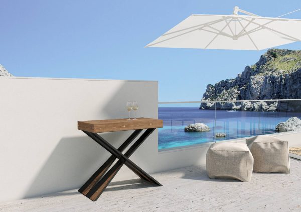 Consolle Diago Small Premium Abete Tinto telaio Antracite - immagine 2