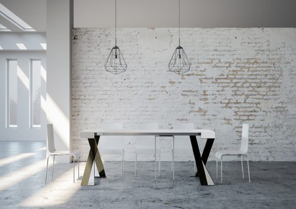 Consolle Diago Bianco Frassino telaio Antracite - immagine 3
