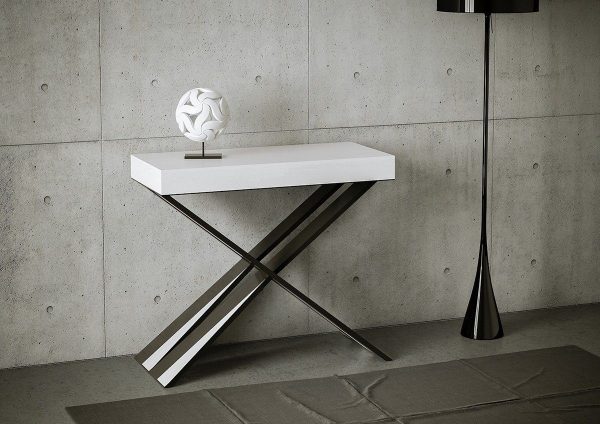 Consolle Diago Small Bianco Frassino telaio Antracite - immagine 2