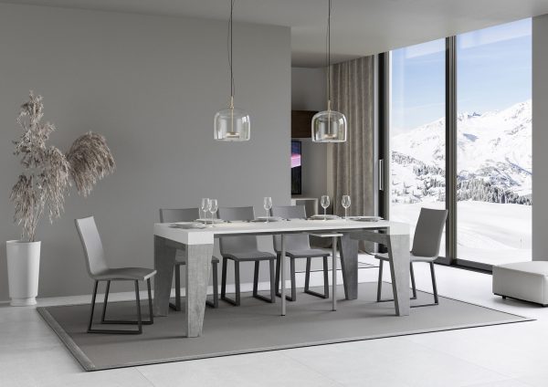 Consolle Naxy Mix Bianco Frassino Gambe Cemento - immagine 3
