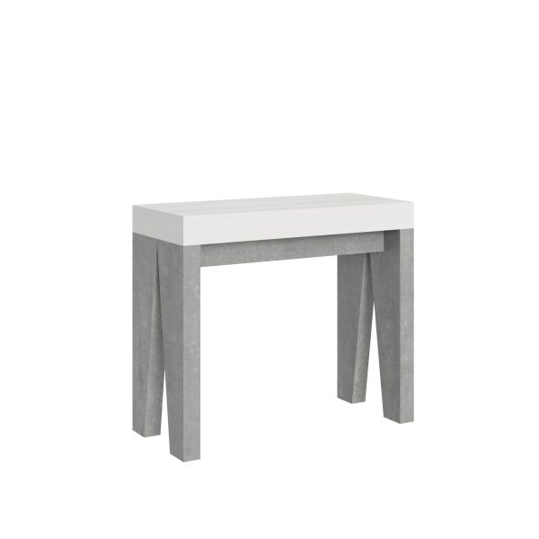 Consolle Naxy Mix Bianco Frassino Gambe Cemento