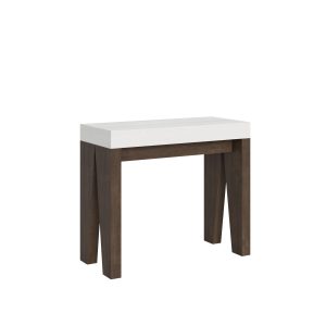 Consolle Naxy Mix Piano Bianco Frassino Gambe Noce