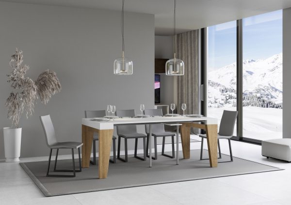 Consolle Naxy Mix Bianco Frassino Gambe Quercia Natura - immagine 3