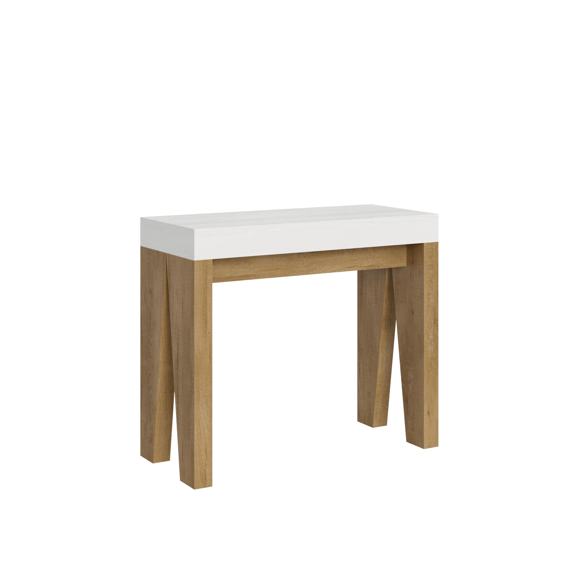 Itamoby Consolle Naxy Mix Bianco Frassino Gambe Quercia Natura