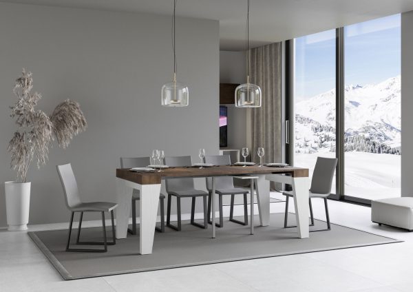 Consolle Naxy Mix Piano Noce Gambe Bianco Frassino - immagine 3