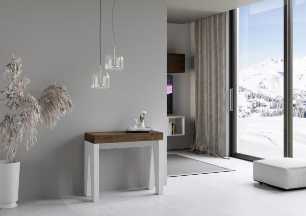 Consolle Naxy Mix Piano Noce Gambe Bianco Frassino - immagine 2