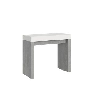 Consolle Roxell Mix Small Piano Bianco Frassino Gambe Cemento