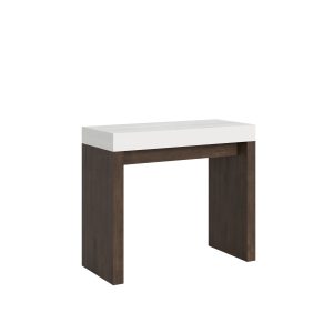 Consolle Roxell Mix Small Piano Bianco Frassino Gambe Noce