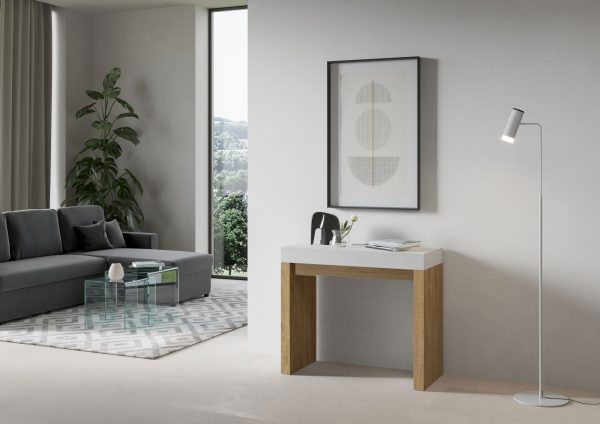Consolle Roxell Mix Bianco Frassino Gambe Quercia Natura - immagine 2