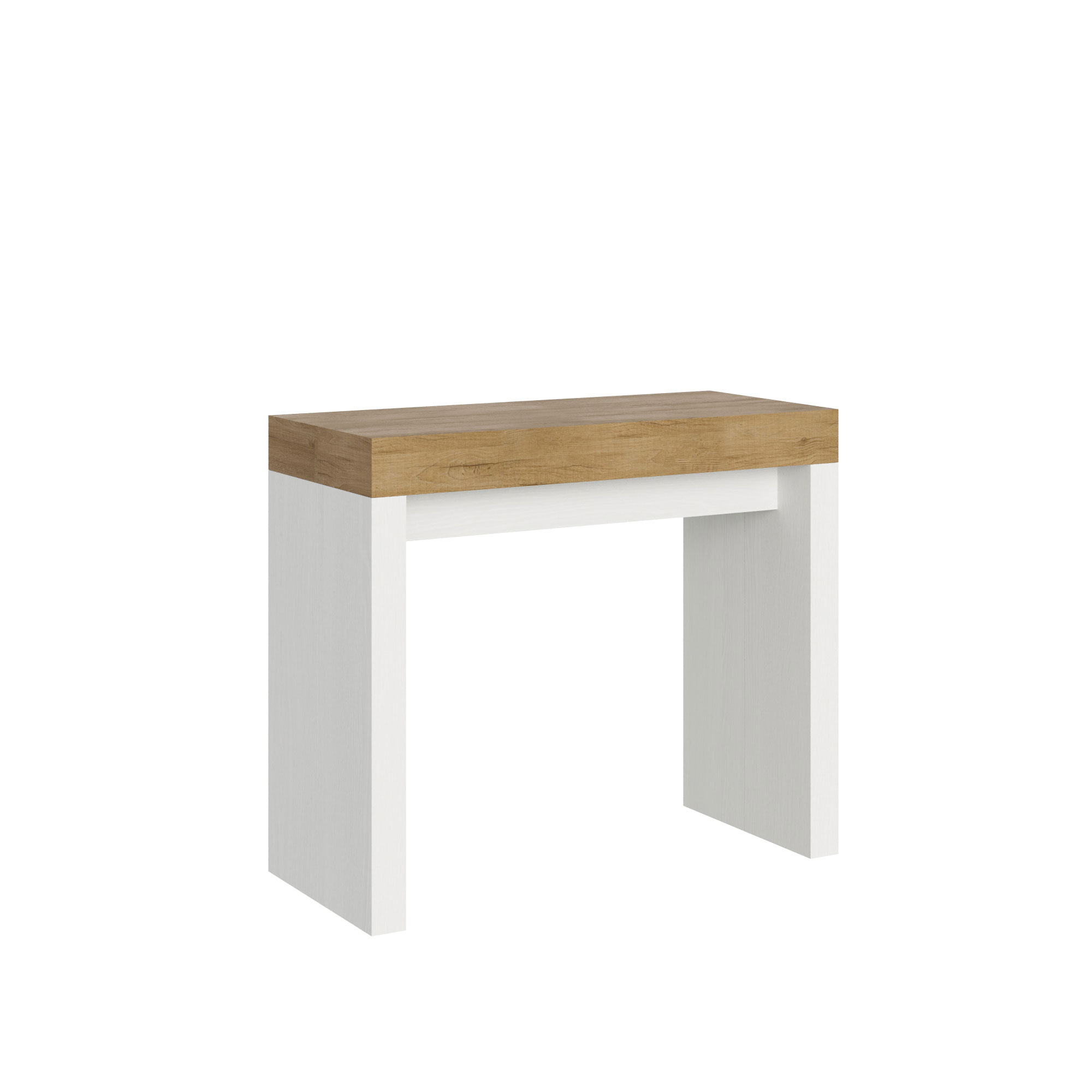 Itamoby Consolle Roxell Mix Small Piano Quercia Natura Gambe Bianco Frassino