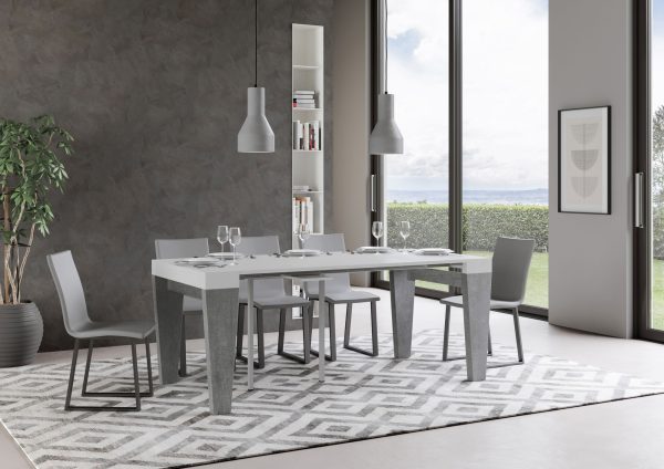 Consolle Spimbo Mix Small Piano Bianco Frassino Gambe Cemento - immagine 3