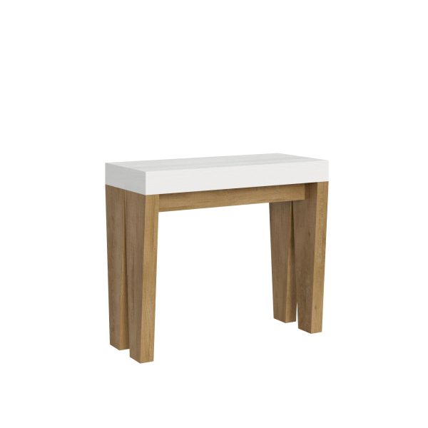 Consolle Spimbo Mix Small Piano Bianco Frassino Gambe Quercia Natura