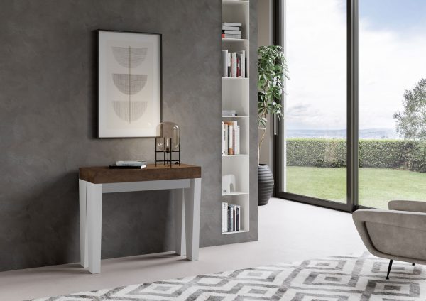 Consolle Spimbo Mix Small Piano Noce Gambe Bianco Frassino - immagine 2