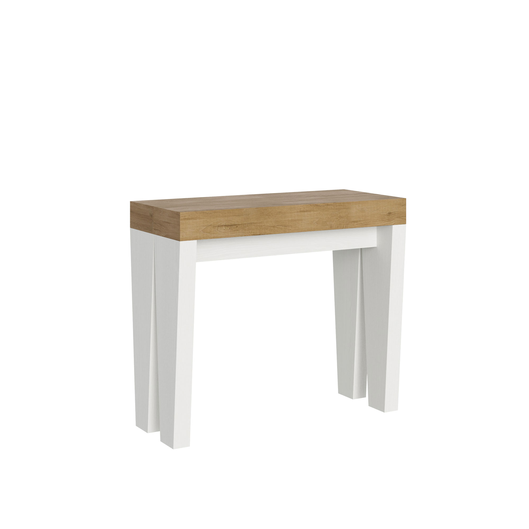 Itamoby Consolle Spimbo Mix Piano Quercia Natura Gambe Bianco Frassino