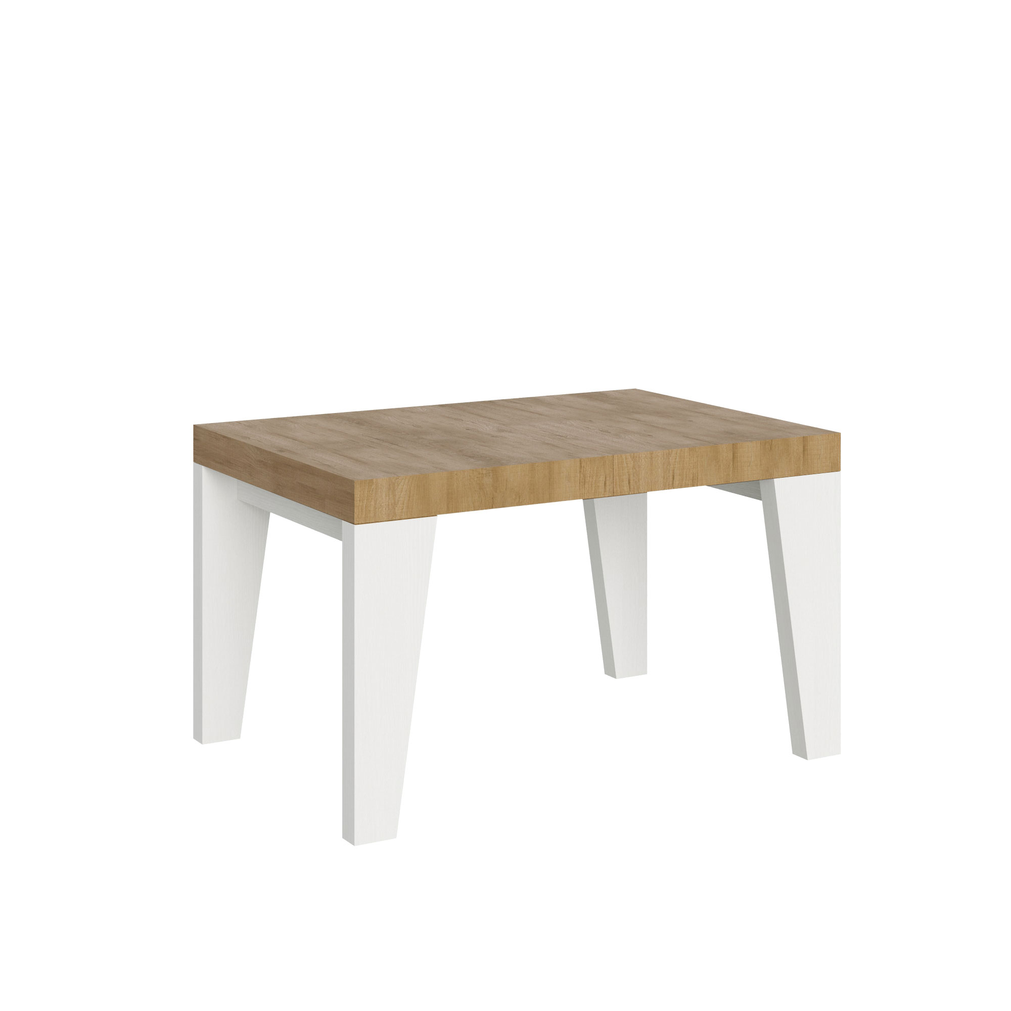 Itamoby Tavolo Naxy Mix Allungabile Piano Quercia Natura Gambe Bianco Frassino 90×130 Allungato 390