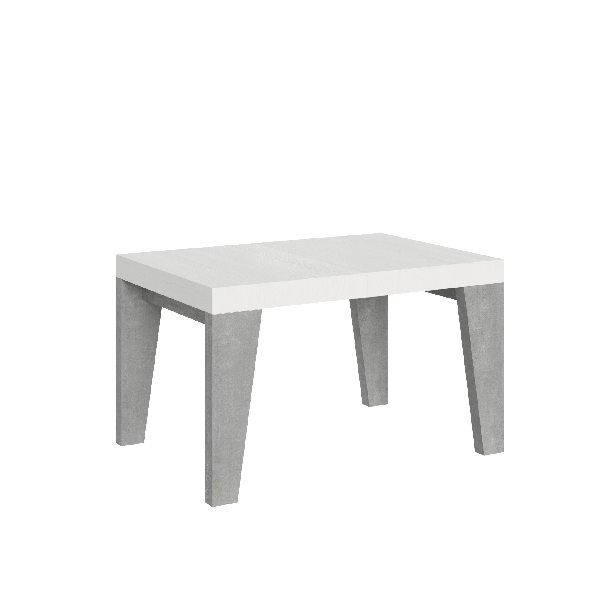Itamoby Tavolo Naxy Mix Allungabile Piano Bianco Frassino Gambe Cemento 90×130 Allungato 234