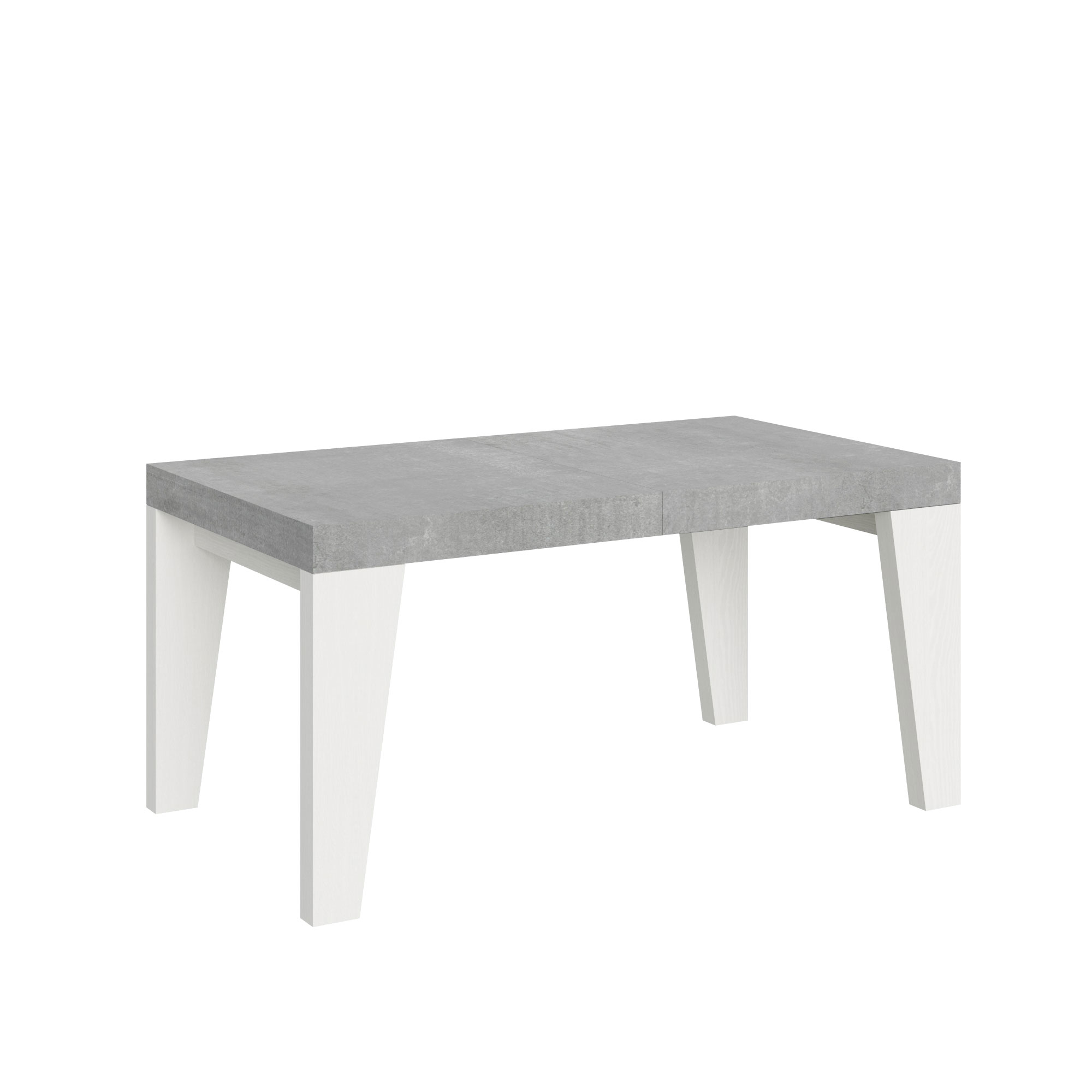 Itamoby Tavolo Naxy Mix Allungabile Piano Cemento Gambe Bianco Frassino 90×160 Allungato 264