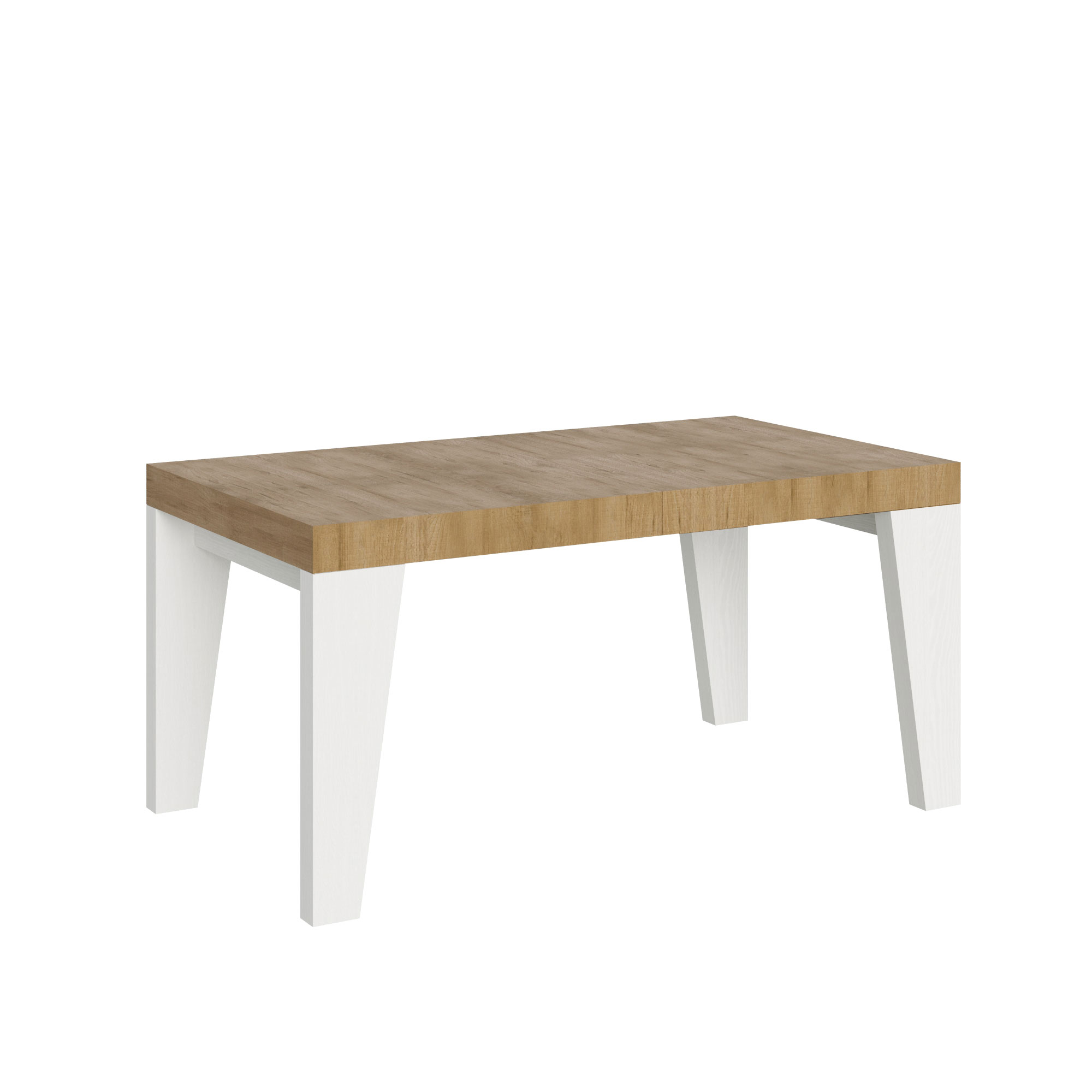 Itamoby Tavolo Naxy Mix Allungabile Piano Quercia Natura Gambe Bianco Frassino 90×160 Allungato 420