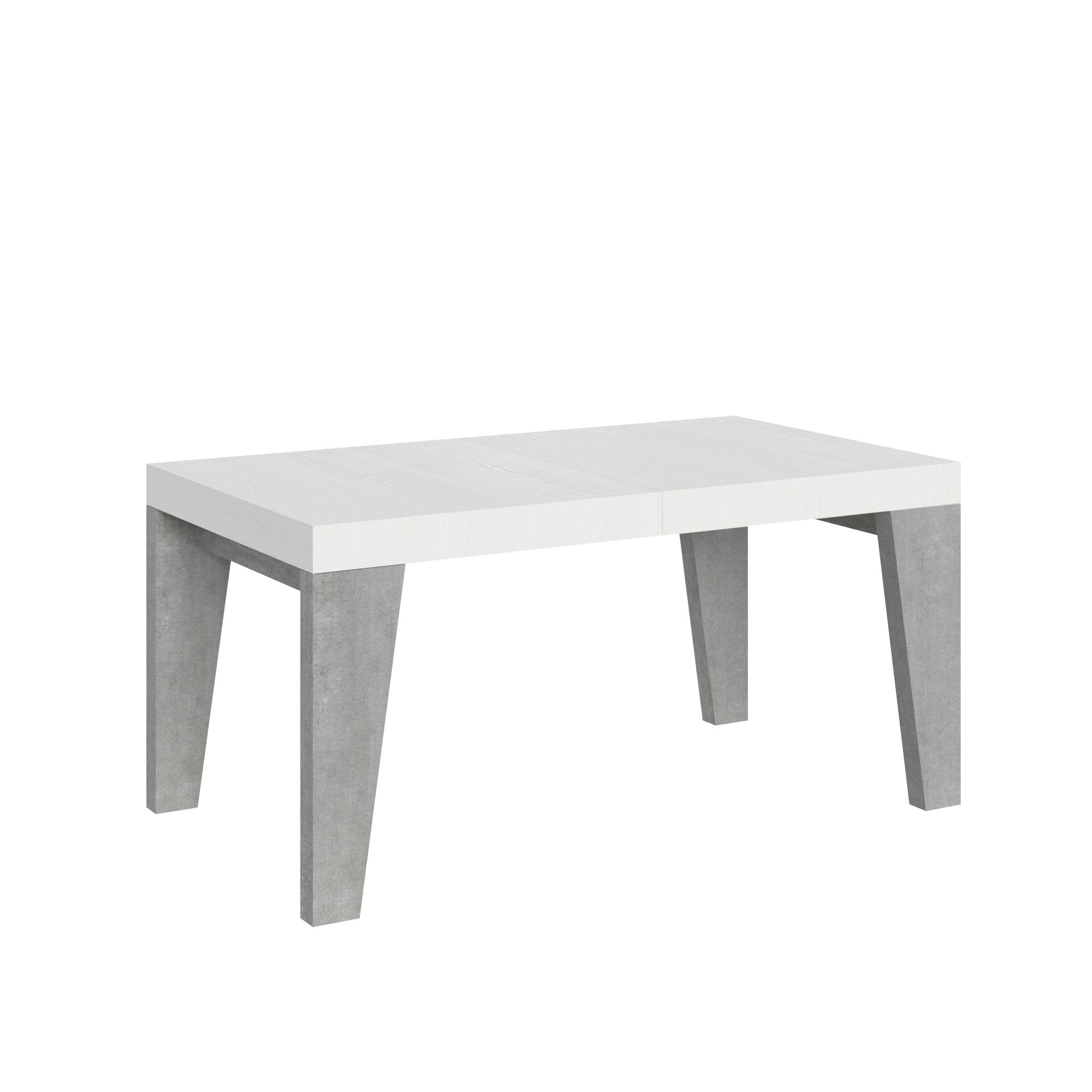 Itamoby Tavolo Naxy Mix Allungabile Piano Bianco Frassino Gambe Cemento 90×160 Allungato 420
